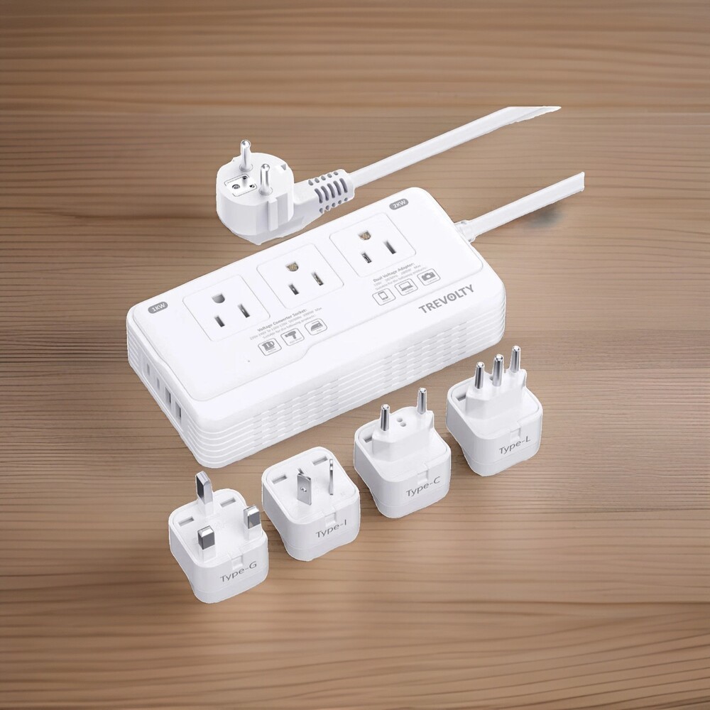 2000W Voltage Converter 220V to 110V Travel Adapter 7-in-1 US to Europe
